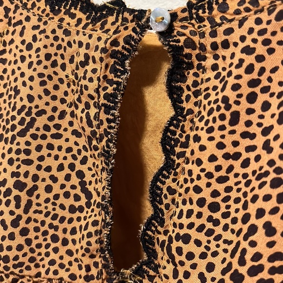 Urban Outfitters Hanna Rayon Tiered Scallop Babydoll Mini Dress Size XS - Picture 8 of 10